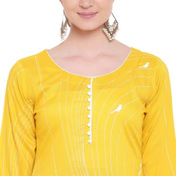 Yellow printed rayon kurtasandkurtis 5