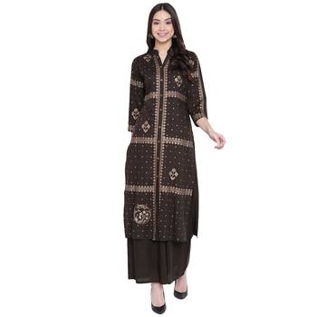 Green printed rayon kurtas-and-kurtis 1