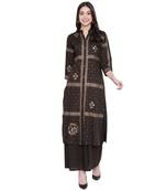Green printed rayon kurtas-and-kurtis