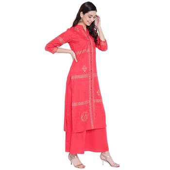 Red printed rayon kurtasandkurtis 4