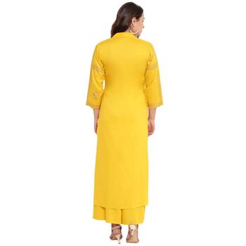 Yellow printed rayon kurtasandkurtis 2
