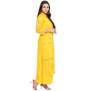 Yellow printed rayon kurtasandkurtis 4