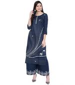 Navyblue printed rayon kurtasandkurtis