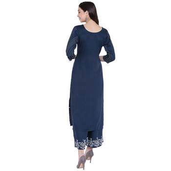 Navyblue printed rayon kurtasandkurtis 2