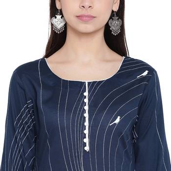 Navyblue printed rayon kurtasandkurtis 5