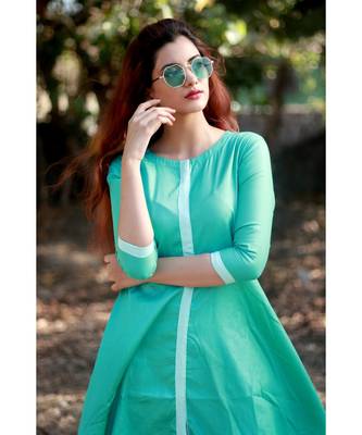 GREEN printed Rayon stitched kurta sets 3