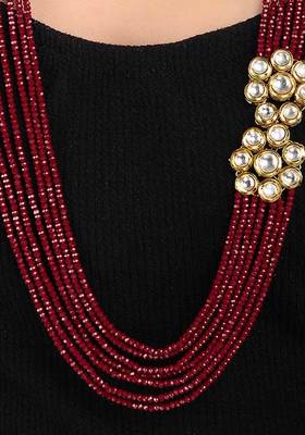 Red Kundan Inspired Crystal Necklace
 2