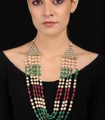 Multicolored Onyx Necklace With Pearls
