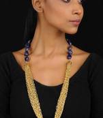 Blue-Gold Agate Necklace
