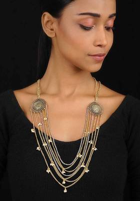 Dual Tone Multistrand Necklace
 1