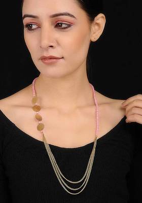 Pink-Gold Rose Quartz Filigree Necklace
 1