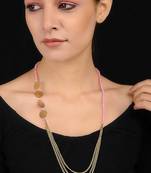 Pink-Gold Rose Quartz Filigree Necklace
