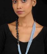 Black-Blue Crystal Beaded Necklace

