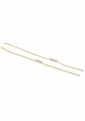 Grey Gold Tone Pearl Anklets
 2