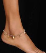 Gold Tone Pearl Anklets
