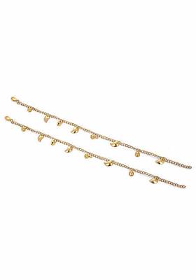 Gold Tone Pearl Anklets
 2