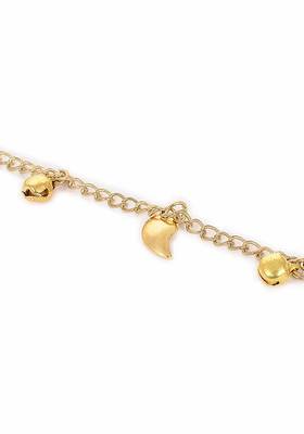 Gold Tone Pearl Anklets
 3