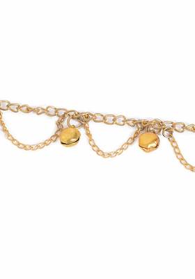 Gold Tone Anklets With Ghungroo
 3