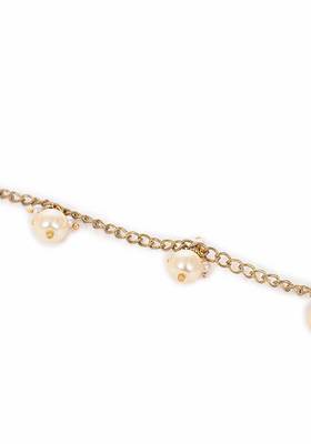 White Gold Tone Pearl Anklets
 3