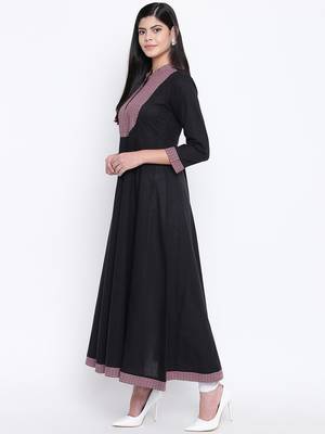 Black plain Cotton kurtis 2