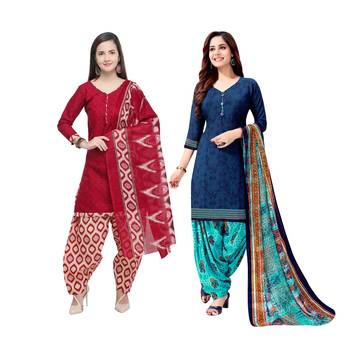 Maroon Printed Blended Cotton Salwar 1