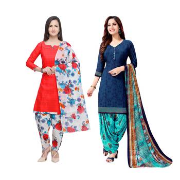Peach Printed Blended Cotton Salwar 1