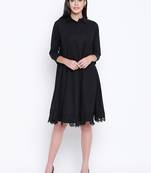 Black plain Cotton stitched kurtis