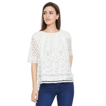 White woven Cotton tops 1