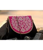 bagzVela Black & Pink Medium Size Traditional Sling Bag