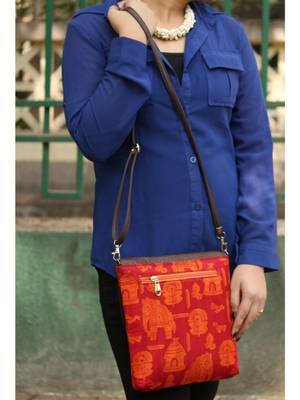 bagzVela Egyptian Print Maroon Color Casual Sling Bag 2