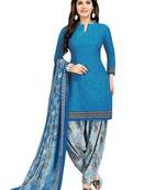Blue Printed Cotton Salwar