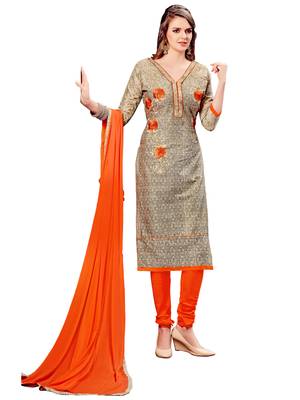 Beige Embroidered Cotton Salwar 1