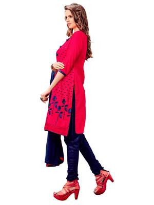 Red Embroidered Cotton Salwar 4
