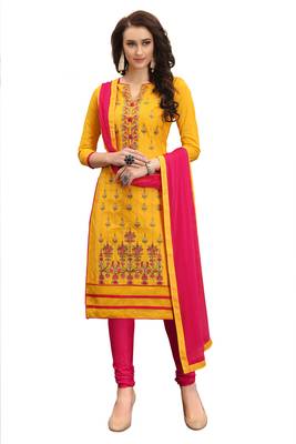 Yellow Embroidered Cotton Salwar 1