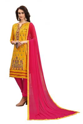 Yellow Embroidered Cotton Salwar 4
