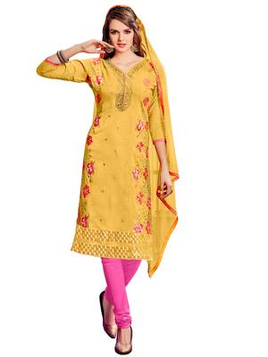 Yellow Embroidered Cotton Salwar 1