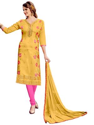 Yellow Embroidered Cotton Salwar 4