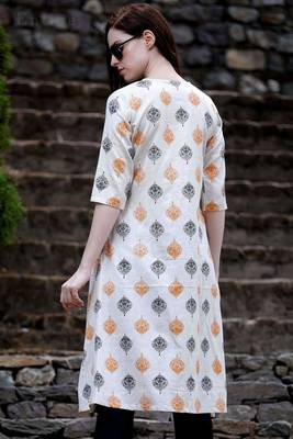 Black & Off White Jacket Style A Line Kurta 1