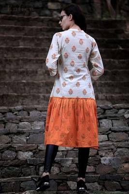 Dual Hand Dye Gathered A Line Kurta 2