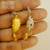 Deep Yellow Carved CZ Pendant Earring Jewellery