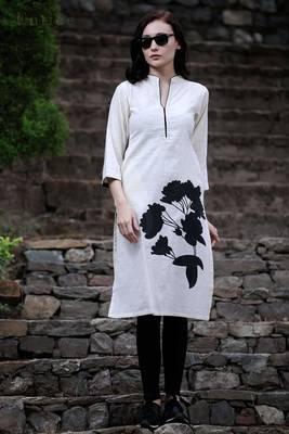 Black Blossom Cotton Kurta 4