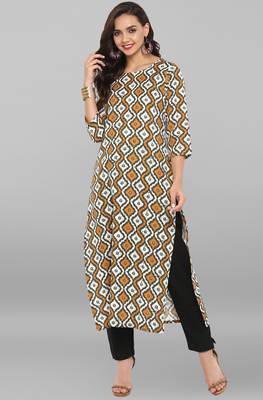 Janasya Multicolor printed cotton ethnic kurti with narrow pant 1