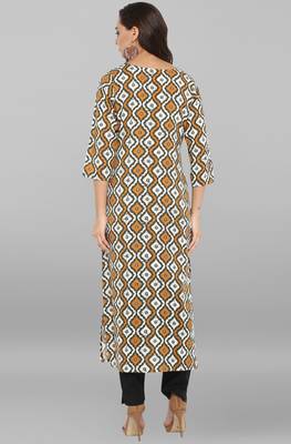 Janasya Multicolor printed cotton ethnic kurti with narrow pant 5