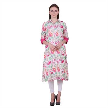 Multicolor Printed Viscose Ethnic Kurti 1
