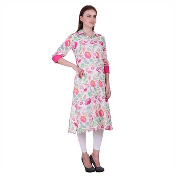 Multicolor Printed Viscose Ethnic Kurti 4