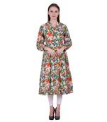 Multicolor Printed Cotton Ethnic Kurti