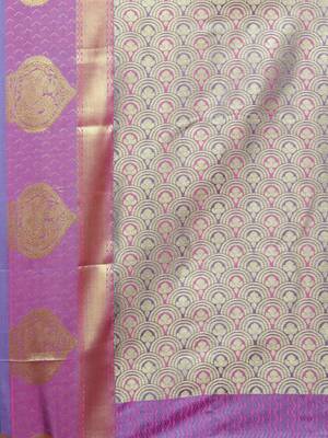 CLASSICATE From The House Of The Chennai Silks Women's Peach Dharmavaram Silk Saree With Blouse 4