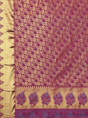 CLASSICATE From The House Of The Chennai Silks Women's Multicolor Dharmavaram Silk Saree With Blouse 4