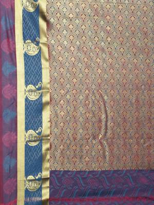 CLASSICATE From The House Of The Chennai Silks Women's Blue  Dharmavaram Silk Saree With Blouse 4
