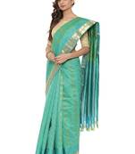 CLASSICATE From The House Of The Chennai Silks Women's Green Dharmavaram Silk Saree With Blouse